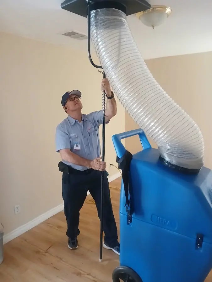 Mini Split Installation technician using HEPA equipment in Kingman